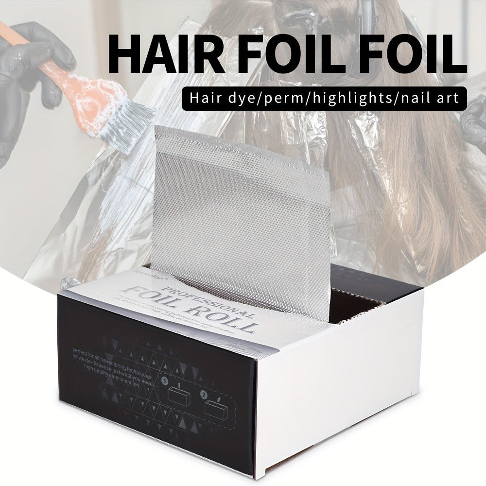 Hair Highlighting Foil Sheets 300pcs Box | Professional Salon Aluminum Foil Paper for Balayage Coloring Perming | Even Heat Distribution Precise Sectioning | Silver Grade Hairdress - product image