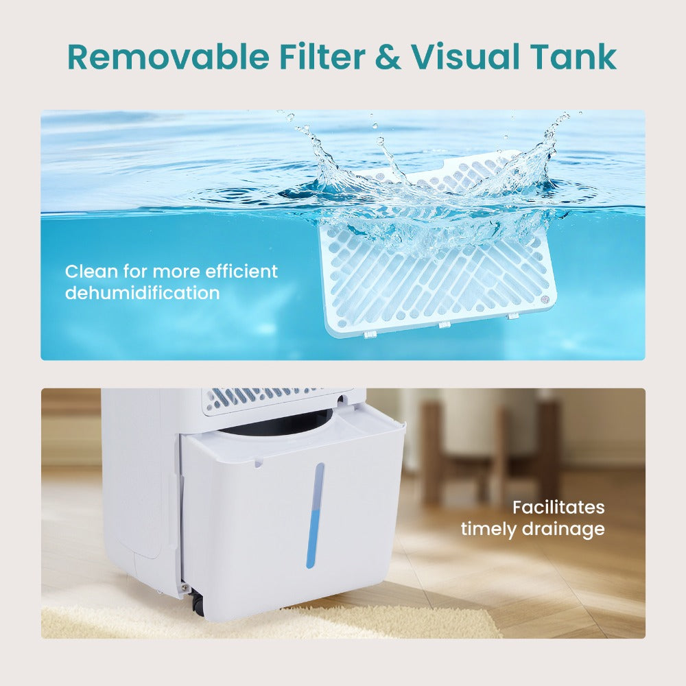 Dehumidifier for Basement 50 Pint 5500 Sq Ft with Drain Hose, Portable Home Dehumidifier for Large Room Bedroom Bathroom, 3 Modes Auto Shut-Off Quiet Fan Washable Filter Humidity C - product image 12