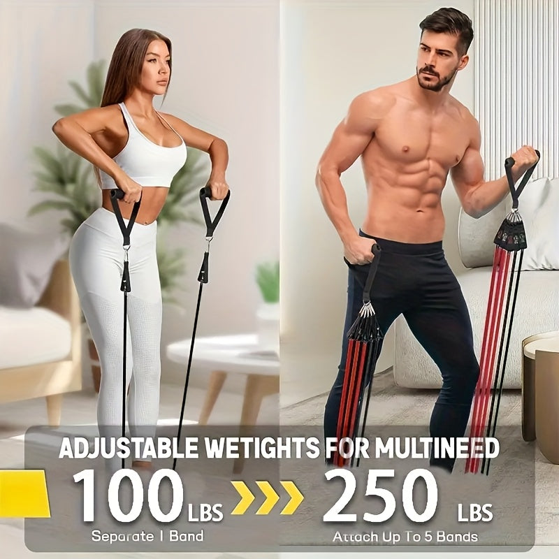 Resistance Bands Set 5-Pack | Break-Resistant Workout Bands with Handles for Home Gym | 250LBS Heavy Duty Exercise Bands for Men & Women | Pilates | Yoga - product image 4
