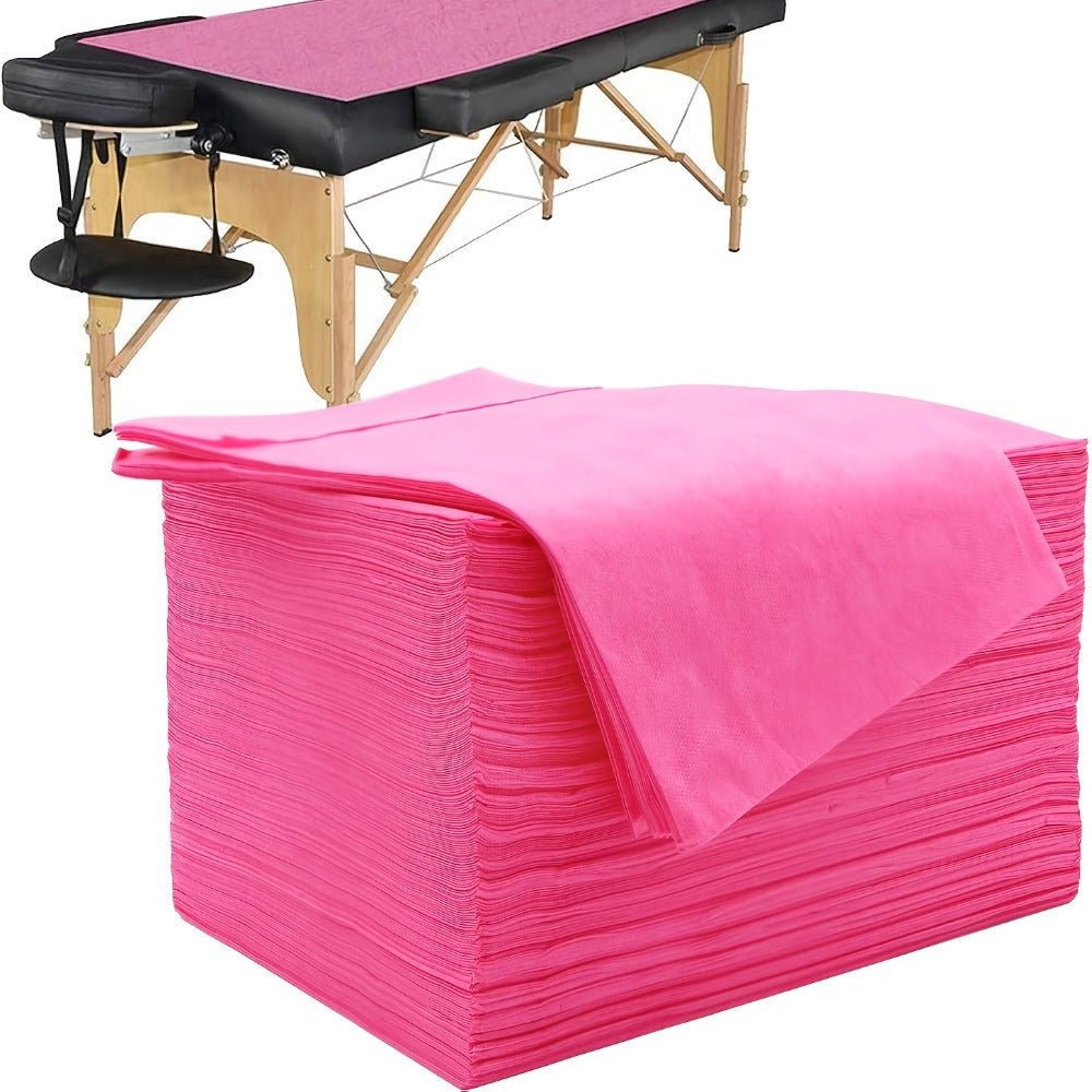 Disposable Bed Sheets 100 Pack Non-Woven Massage Table Cover Single Use Stain Resistant Spa Sheets for Massage Therapists Estheticians Salons Hotels Tattoo Artists White Pink - product image 4