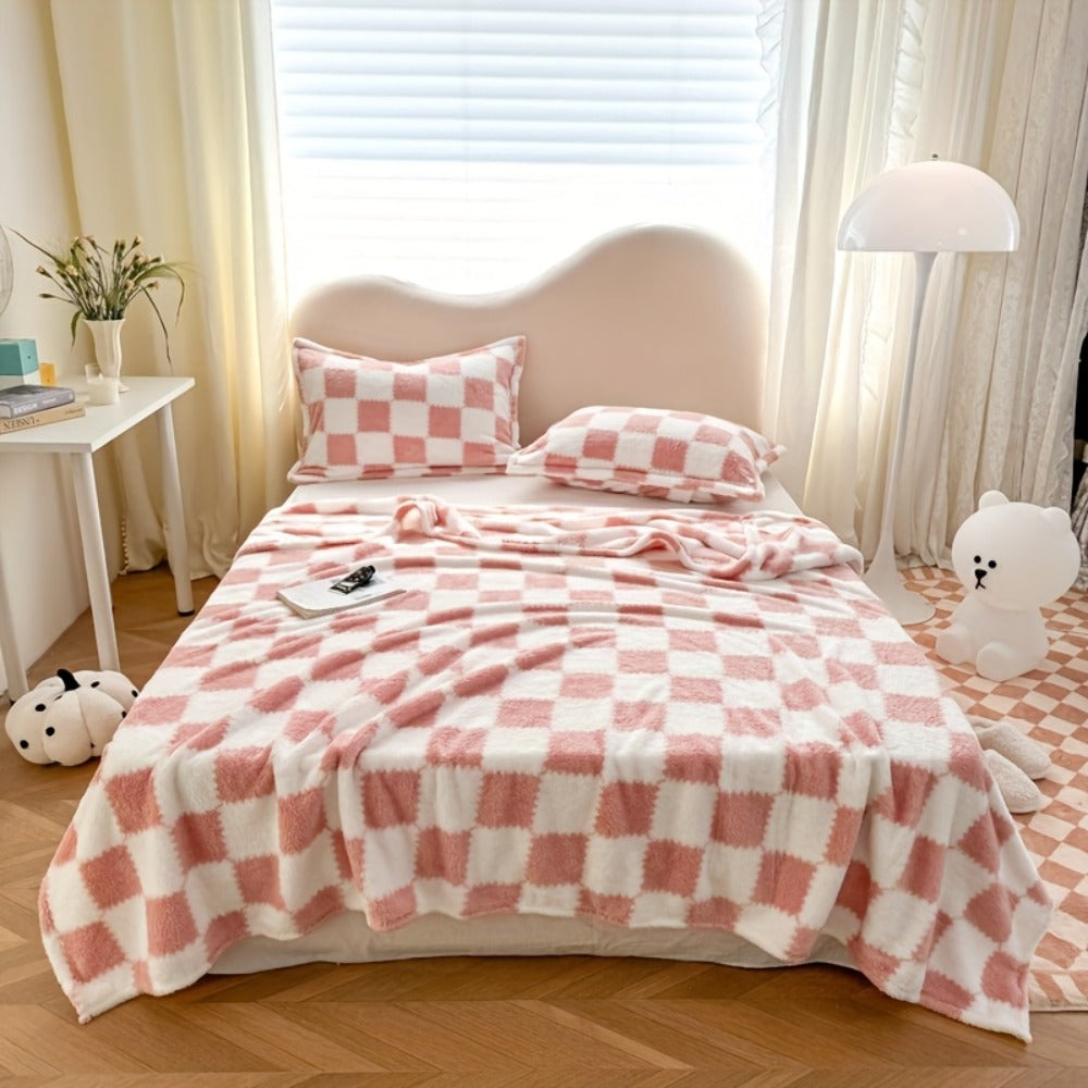 French Plaid Double-Sided Flannel Blanket – Soft Panda & Grid Pattern Throw for Sofa, Bed & Travel, Machine Washable, 6 Designs, 4 Sizes - product image 16