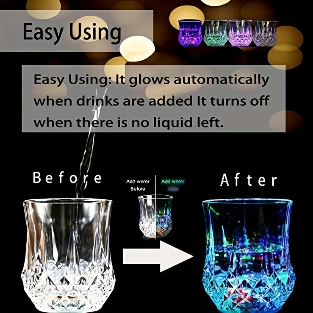 Light Up Cups 12 Pack – LED Luminous Sensor Glasses That Glow When Liquid Is Poured – 7-Color Gradient Flash Crystal Tumbler for Bar, KTV & Party – 6.76 Oz Cool Novelty Drinkware G - product image 4