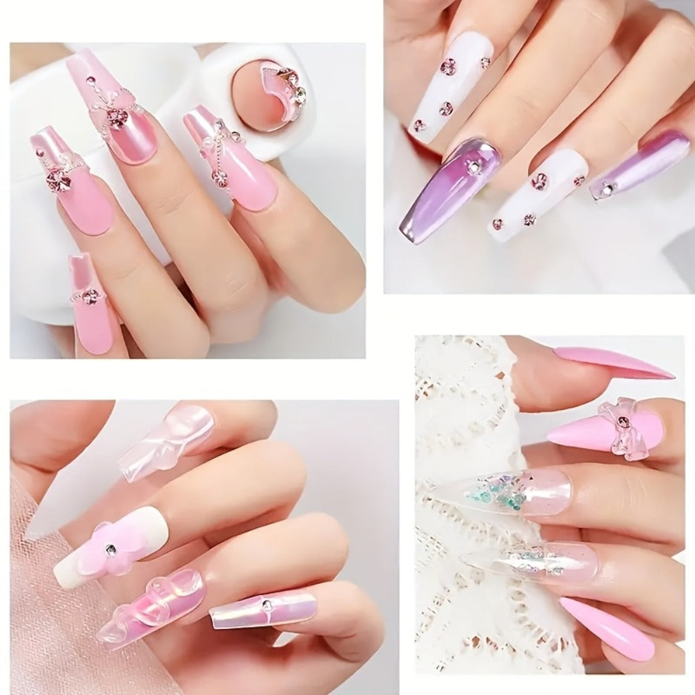 Poly Nail Extension Gel Clear 100g 2-Piece Set – Non-Stick Odorless Soak-Off LED Gel for 3D Nail Sculpture, Rhinestone Adhesive & Nail Art, Beginner & Salon Nail Extension Kit - product image 8