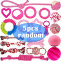 Puppy Teething Chew Toys Pink Bundle 5 or 8 Pack Soft Dog Toothbrush Toy & Interactive Chew Balls for Small Dogs – Cute Puppy Toy Set for Teething Relief - product image 2