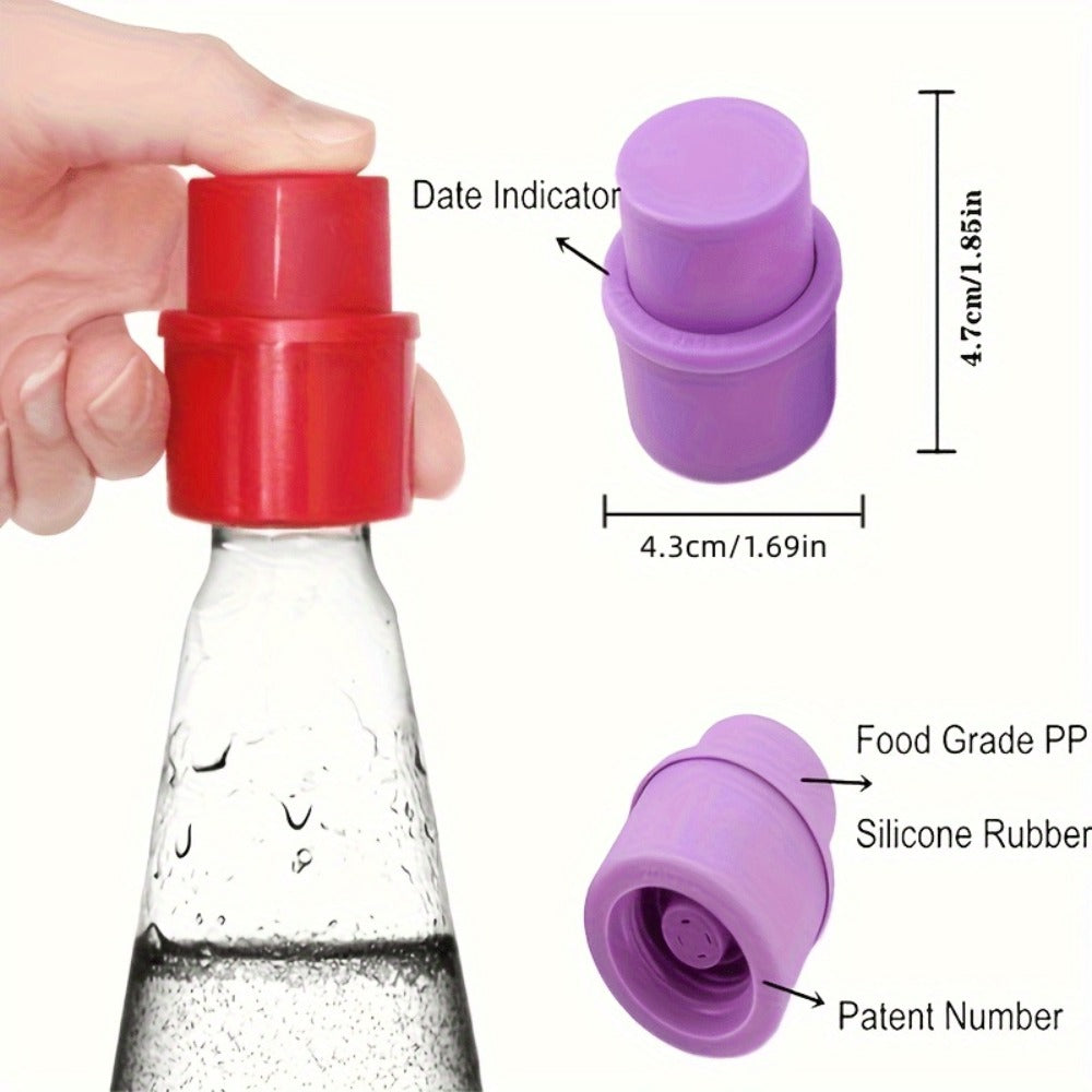 Soda Bottle Caps 3-Pack Carbonation Saver – Squeeze to Restore Bubbles & Lock in Freshness | Leak-Proof Reusable Bottle Caps in Black Red Combo | Fridge Travel Outdoor Kitchen Drin - product image 5