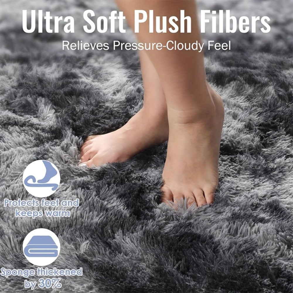 Tie-Dye Plush Fluffy Mat Absorbent Non-Slip – Luxury Soft Bathroom Rug for Living Room & Bedroom, Modern Home Decor Floor Mat, 31.5x78.7 in – Light Grey, Dark Gray, Light Pink, Bla - product image 14