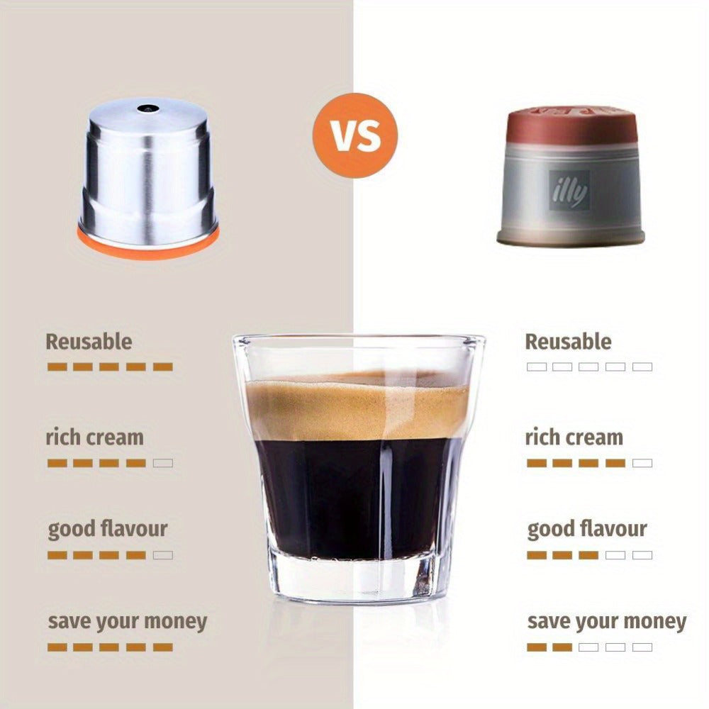 Reusable Coffee Filter Capsule for Illy Y3.2 & X7.1 Machines, Stainless Steel Refillable Coffee Pod Cup with Tamper, Eco-Friendly Reusable Espresso Capsule Accessory - product image 16