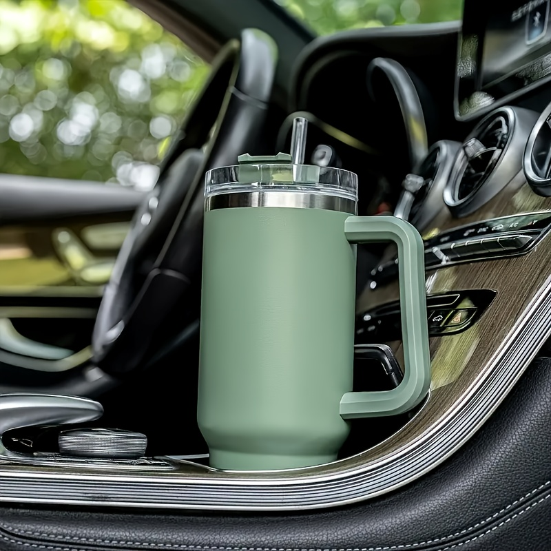 Double-Wall Vacuum 304 Stainless Steel Travel Cup, Leakproof & Rustproof, Hot & Cold Drinks, 15 Colors, Perfect Gift for Christmas, Travel & Outdoor | Insulated Tumbler 40oz with Handle & Straw Lid