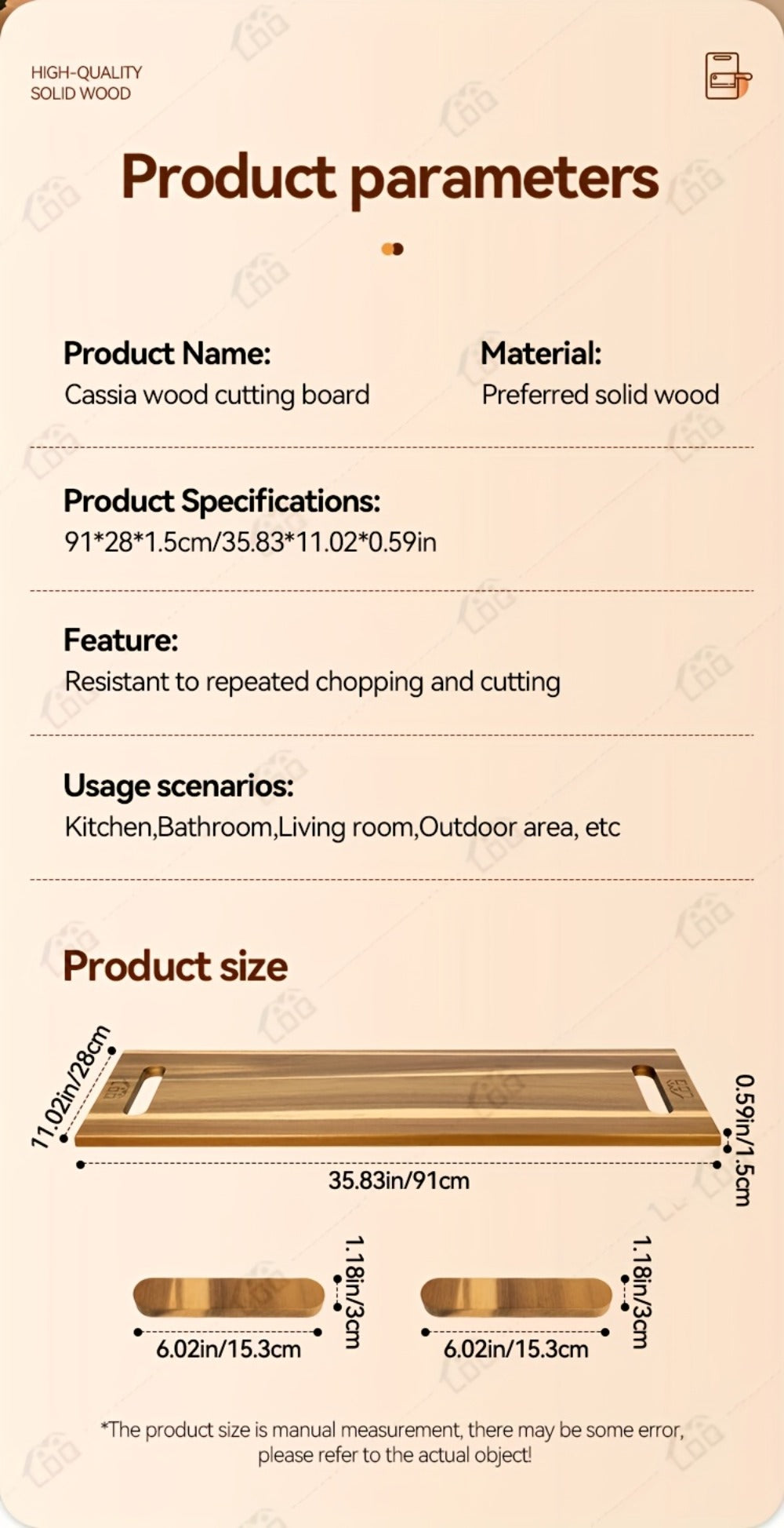 Charcuterie Board Extra Large 36x12 Inch Acacia Wood Cutting Board with Handles 3FT Rectangular Cheese Serving Platter Oversized Grazing Board for Meat Appetizers Party Entertainin - product image 14