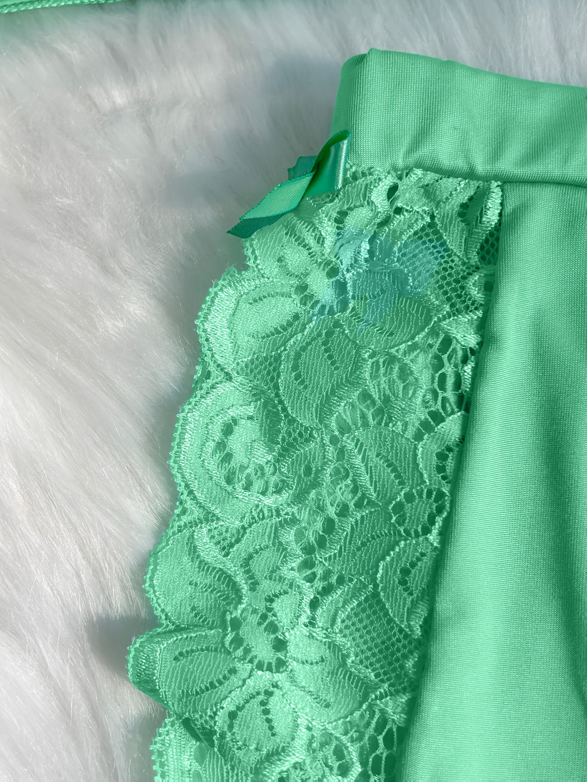 Solid Color Lace Splicing Halter Neck Tie Backless Button Splicing Bilateral Side Opening Lace Splicing Soft -friendly Sexy Home Pajamas Set - product image 32