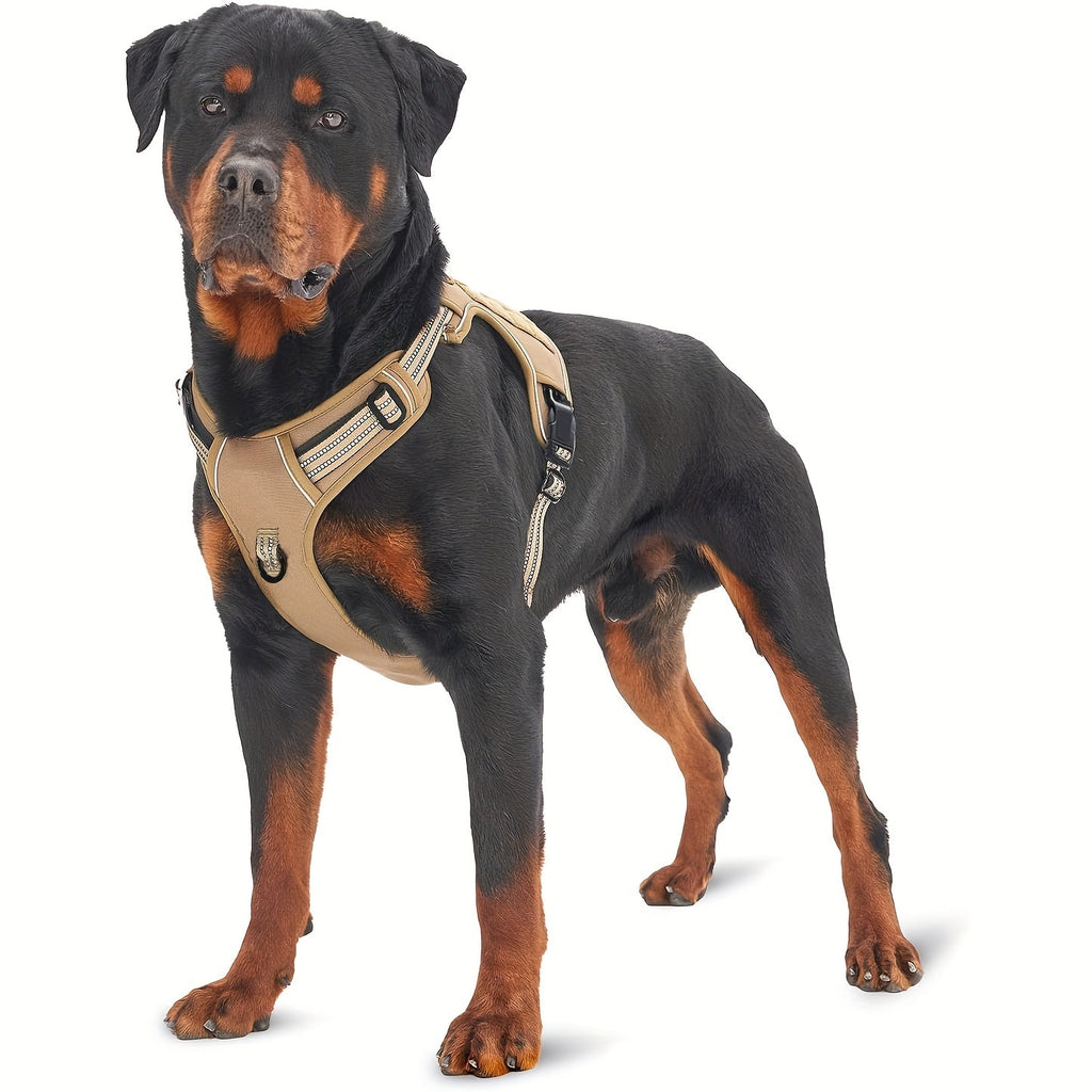 Tactical Dog Harness for Training & Service Dogs, S/M/L/XL, Black, Dark Violet, Khaki, Grey, Yellowish-Brown – No-Pull Dog Harness Military Style Reflective - product image