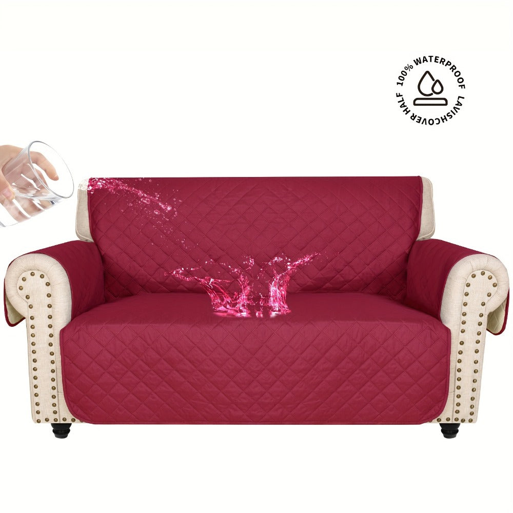 Sofa Slipcover 5-Layer Quilted Thick Sofa Cover Protector Elastic Strap Non-Slip Washable Pet Friendly Universal Fit 3 4 Seater Couch Cover for Living Room - 10 Colors - product image 12