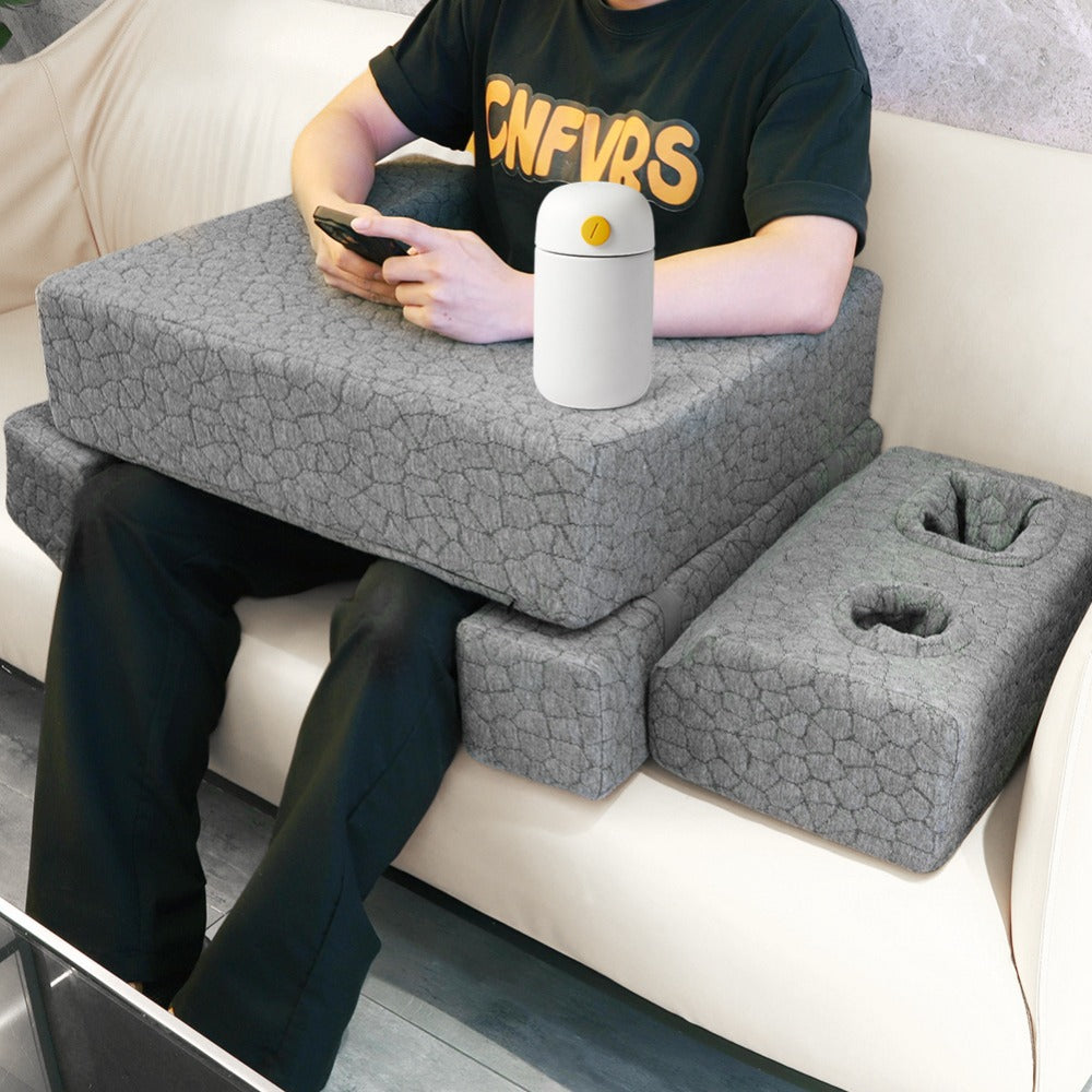 Adjustable Reading Gaming Wedge Pillow with Armrests – Multipurpose Foam Support Pillow for Bed, Sofa & Floor, Steam Deck & Switch Compatible, Gray - product image 8