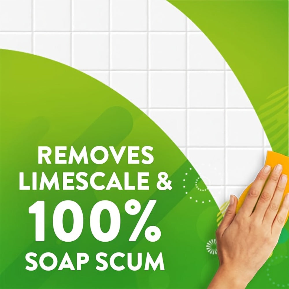 Bathroom Cleaner with Sponge 3.38oz - Deep Cleaning Stain Removal Scrub for Tiles Tub Fixtures - Removes Soap Scum Hard Water Stains Mildew - Multi-Surface Bath Cleaner Shiny Strea - product image 6