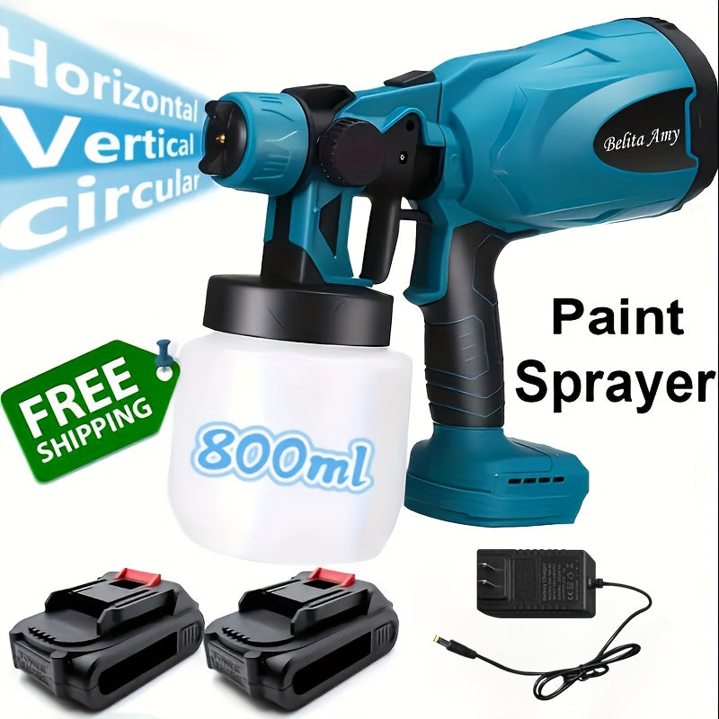 High Pressure Paint Sprayer Electric Airless HVLP Spray Gun, 3 Spray Patterns, Electric Paint Sprayer 27.05oz Container, Easy to Clean for House Painting - product image 2