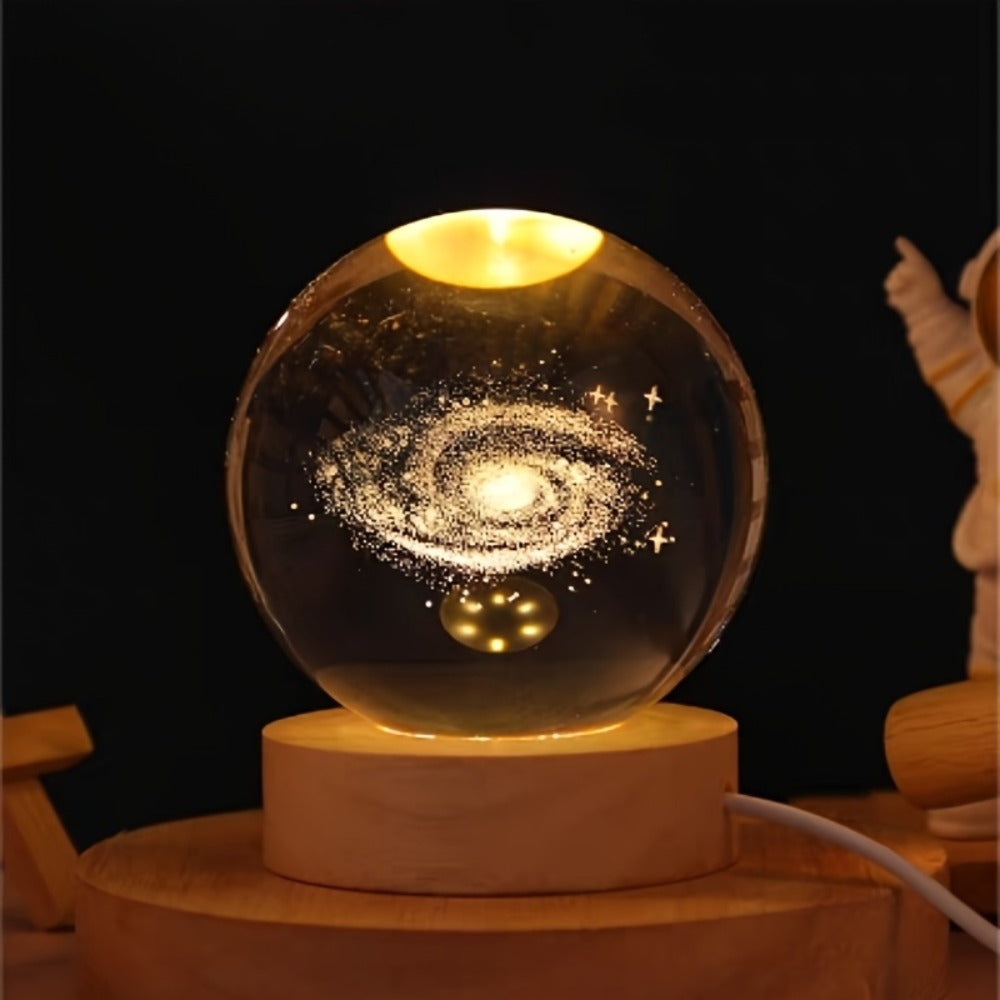 Starry Sky Crystal Ball Night Light – 3D Blue Galaxy Glass Sphere LED Desk Lamp, Creative Tabletop Decor Light for Bedroom, Unique Gift for Holiday Party Birthday (Blue Starry Sky) - product image 8