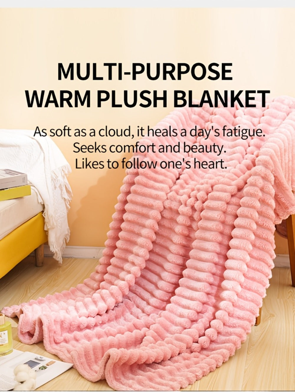 500gsm Heavy Plush Blanket – Ultra Thick Soft Warm Fluffy Blanket for Bed, Sofa & Travel, Baby to Double Size, 5 Colors - product image 23