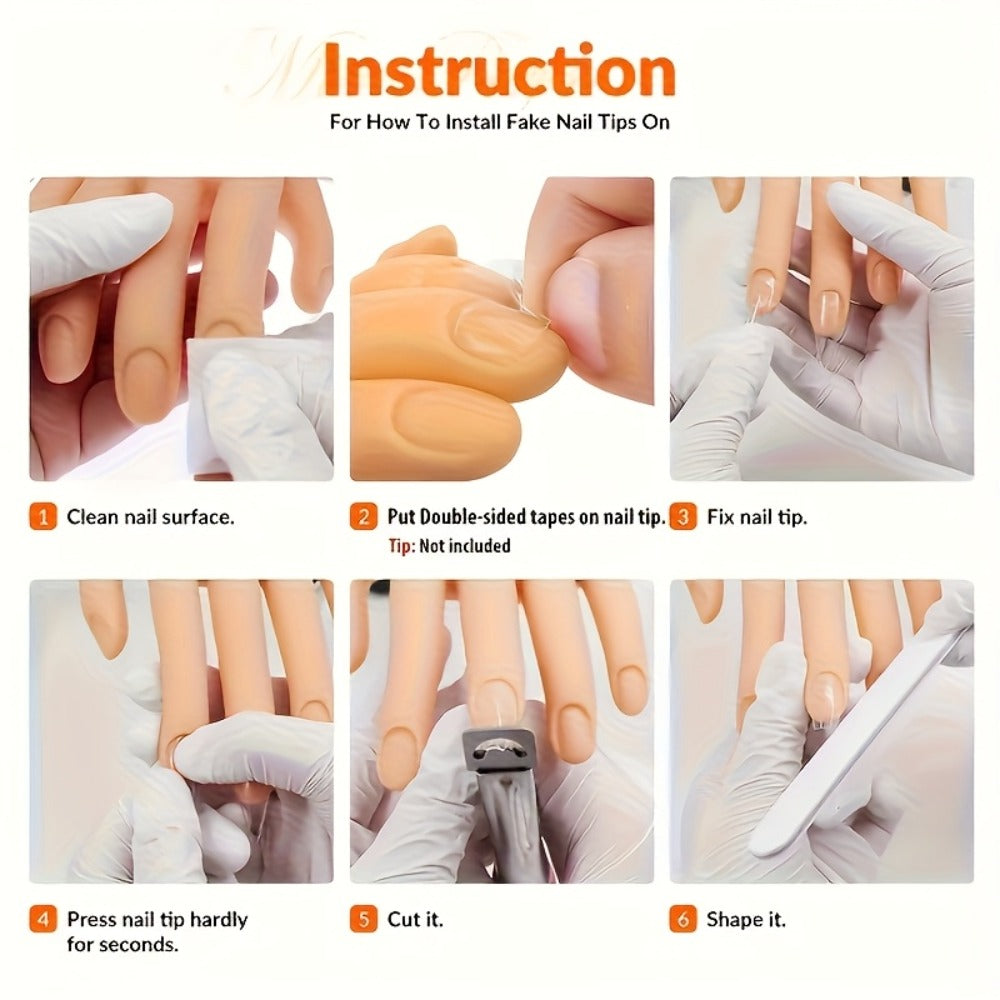 Silicone Nail Practice Hand Model with Desktop Stand - Flexible Realistic Fake Hand for Nail Art Training, Beginner Practice Glove Set for Nail Tech Students Home Salon - product image 4
