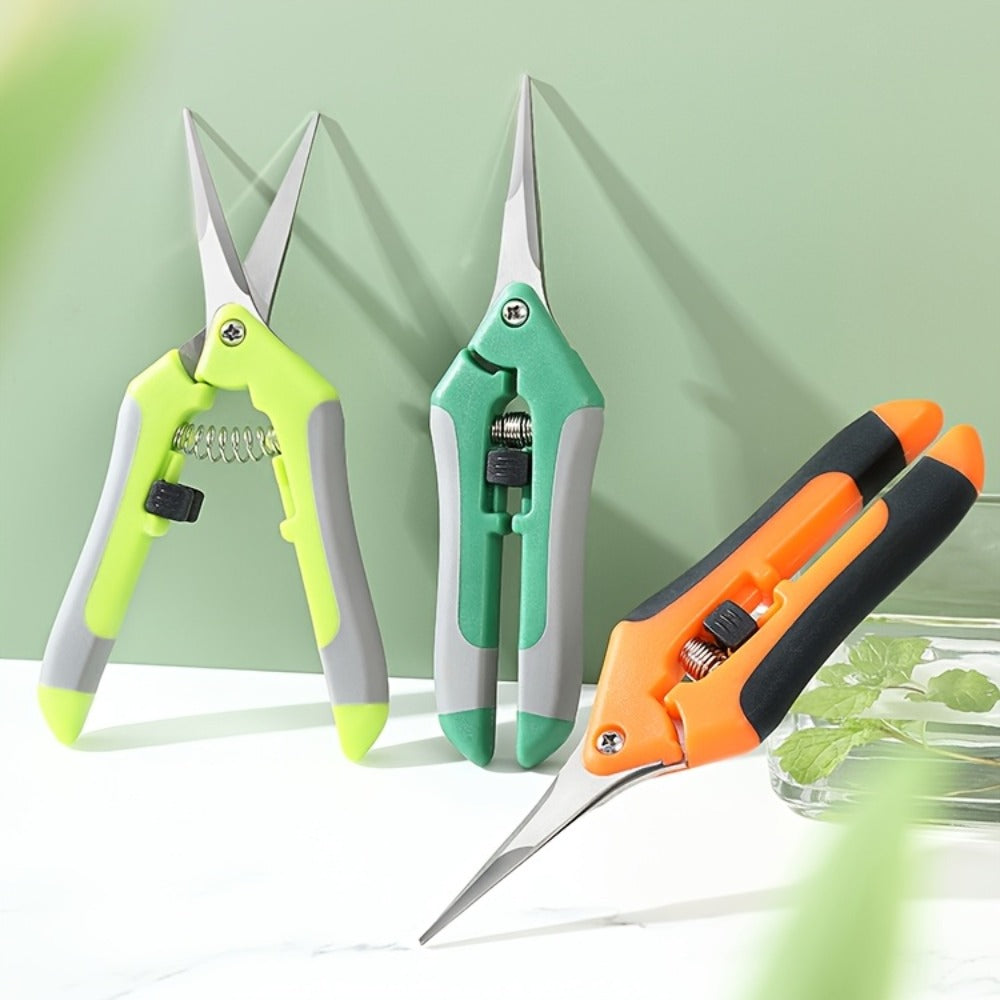 Gardening Pruning Tool Set 8 Piece Stainless Steel | Pruning Shears Scissors Pliers Ergonomic Handle with Wiping Cloth | Lawn Tree Garden Care Kit Orange Yellow Green - product image 17