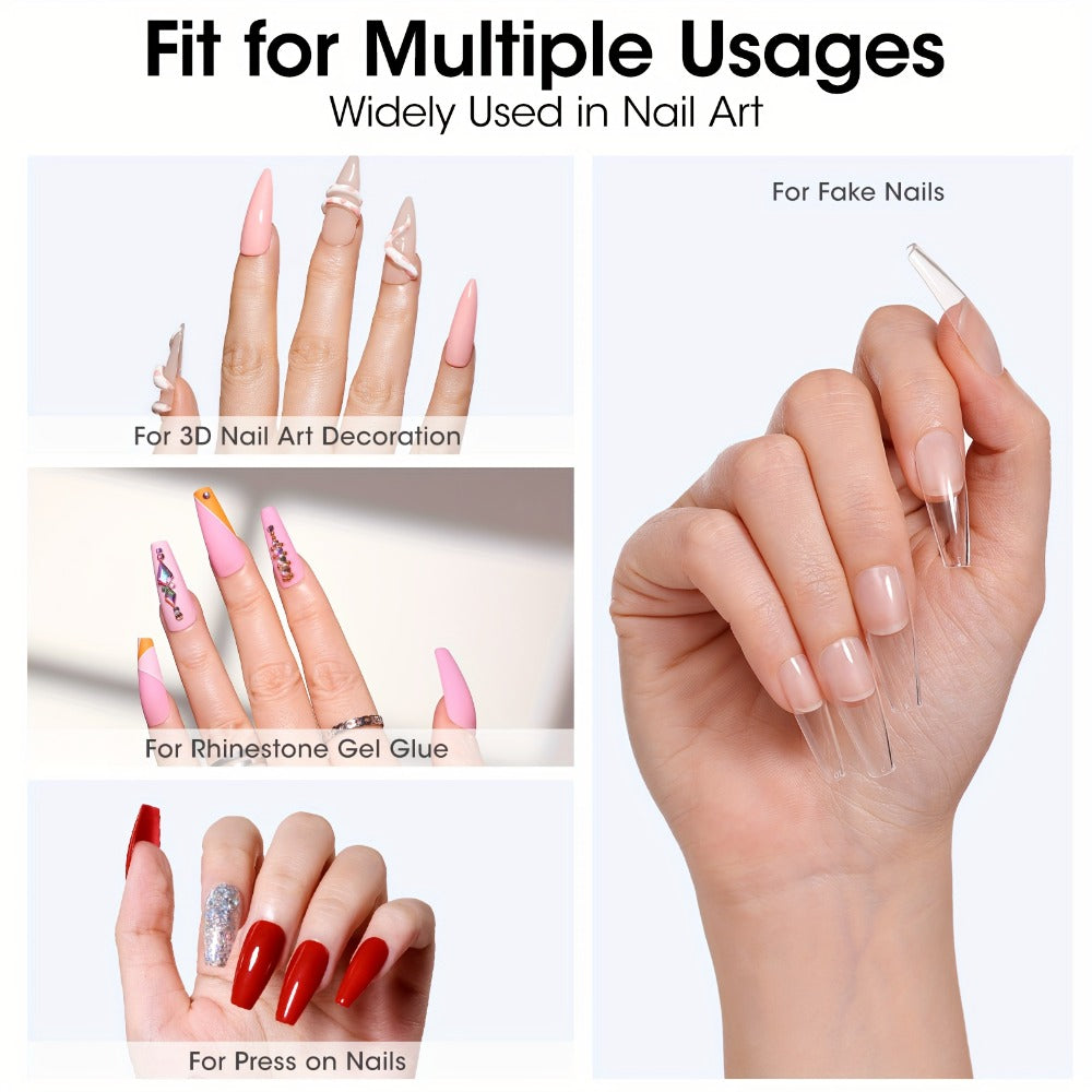 Solid Gel Nail Glue Kit with Mini LED Lamp — 8g UV Cure Gel Glue 28+ Days Long-Lasting Bond for Press On Nails Acrylic Tips Rhinestones, Non-Toxic Natural Resin, Salon & Home Manic - product image 5