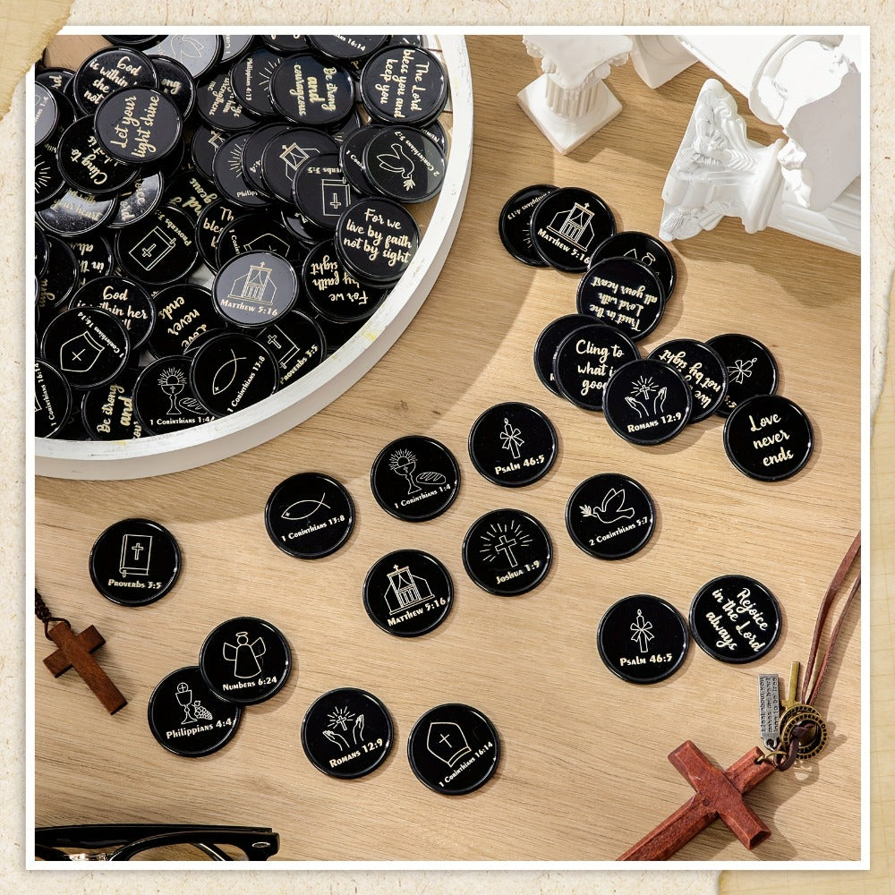 Christian Scripture Token Gifts for Church Events, Sunday School Prizes, VBS Rewards, Baptism, Easter Basket Fillers & Religious Party Favors – Bible Verse Coins Bulk 120 Pack