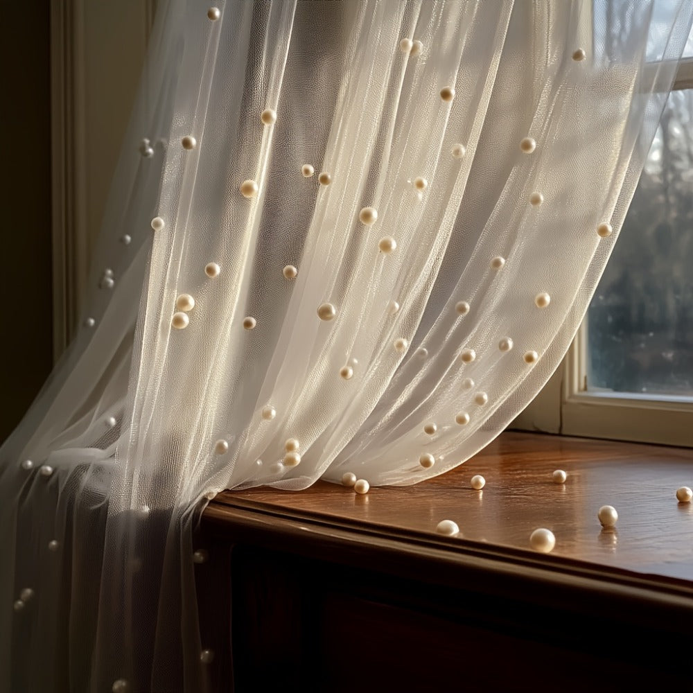 White Pearl Sheer Tulle Fabric Roll 160x300cm – Elegant Organza Mesh for Wedding Backdrop Table Skirt Window Drape Party Decoration Bridal Shower Baby Shower Festive Event Decor - product image 4