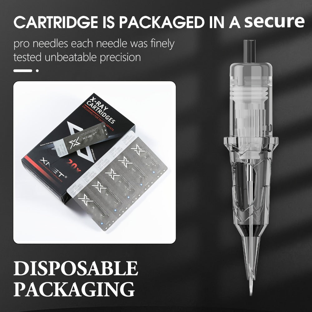 XNET X-RAY Tattoo Cartridge Needles Mixed Set 20pcs RL RS RM Round Liner Shader Curved Magnum Safety Membrane EO Gas Sterilized 316L Stainless Steel for All Cartridge Machines Arti - product image 11