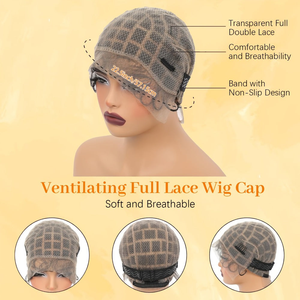Crochet Wig Cap DIY Braiding Set Double Full Lace Baby Hair Premade Lace Front | Nylon Hair Net Hook Tool for Making Braided Wigs 82 109 112 121 Sections Natural Black - product image 2