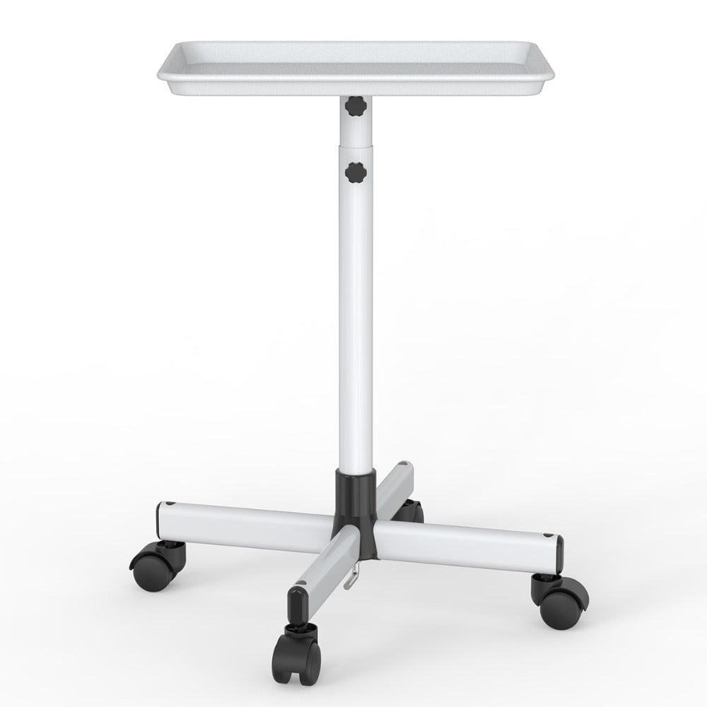 Salon Rolling Tray Trolley on Wheels Height Adjustable 30"-42" – Silver Mobile Salon Cart for Nail Tech, Esthetician, Barber, Hair Stylist & Beauty Station Tool Organizer - product image