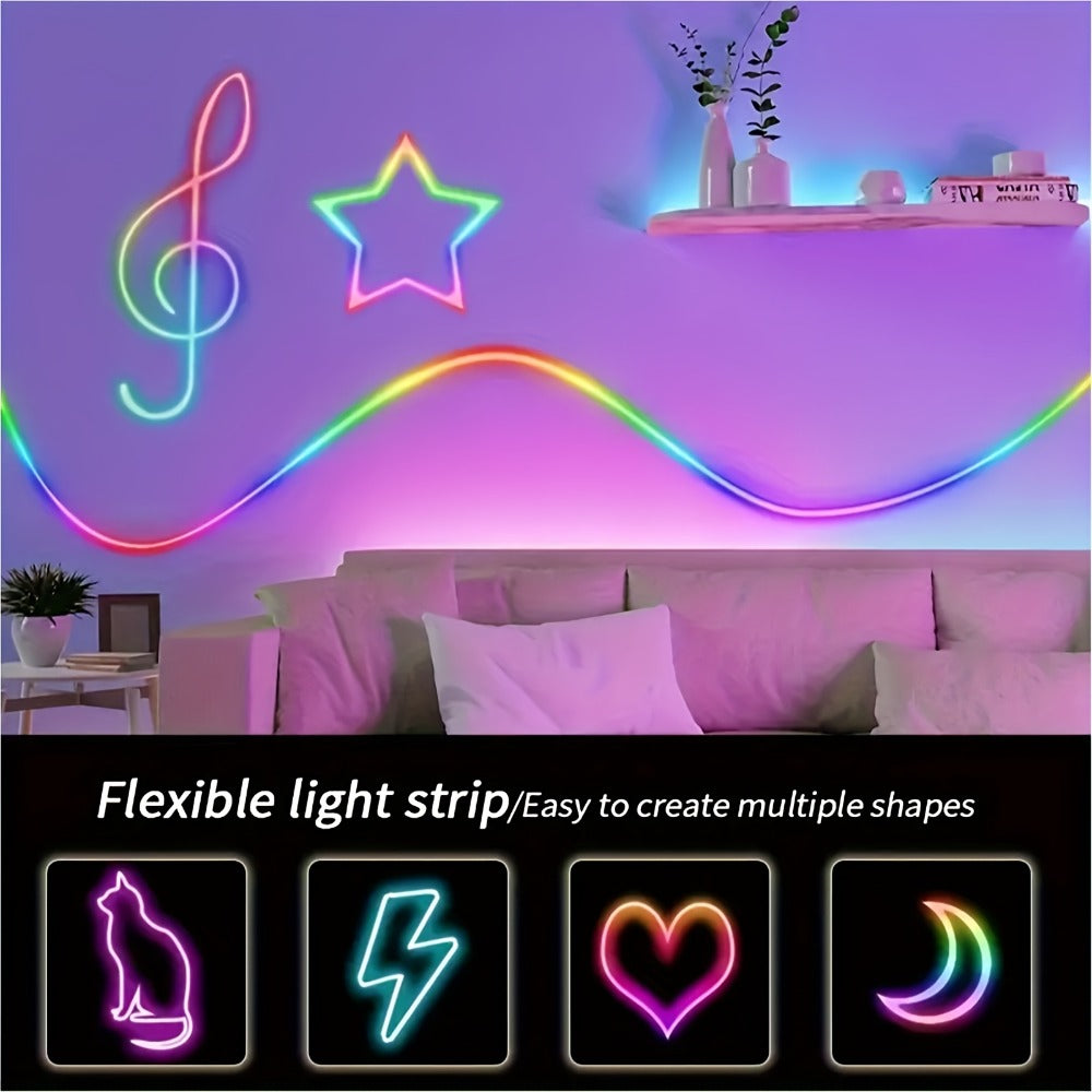 LED Neon Rope Light IP65 Waterproof – RGB Color Changing Light Strip, App & Remote Control, Music Sync, Silicone Neon Light for Bedroom, Gaming Room, Indoor & Outdoor Decoration (3 - product image 10