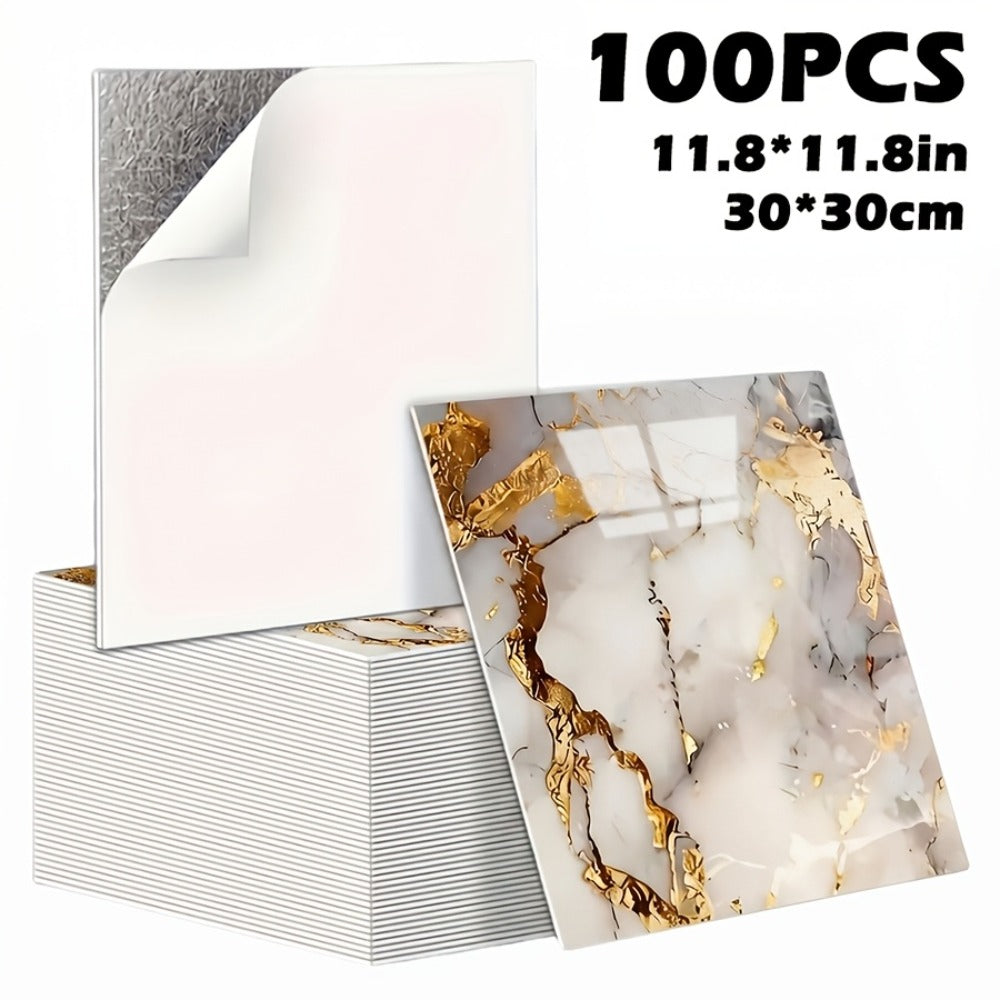 Peel and Stick Wall Tiles 50/100pcs - Waterproof PVC Marble Self-Adhesive Vinyl Panels for Bathroom Shower Kitchen Living Room TV Backdrop, Modern Wall Decor Easy Installation No G - product image 7