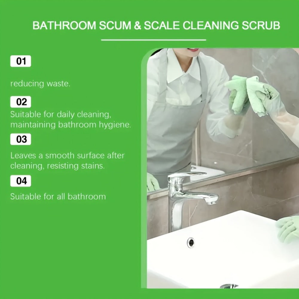 Bathroom Cleaner with Sponge 3.38oz - Deep Cleaning Stain Removal Scrub for Tiles Tub Fixtures - Removes Soap Scum Hard Water Stains Mildew - Multi-Surface Bath Cleaner Shiny Strea - product image 10