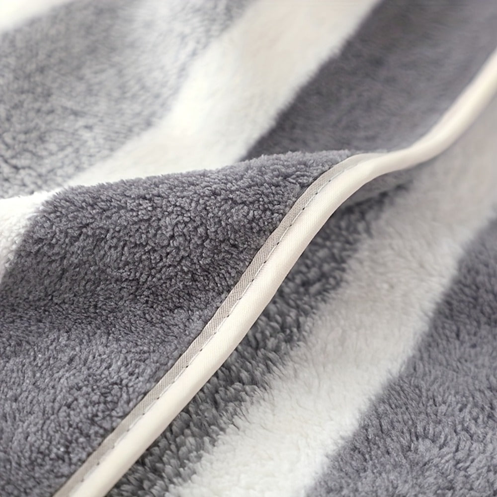 Microfiber Bath Towel Set No Hair Loss - Ultra Soft Highly Absorbent Quick Dry Two-Color Striped | 1 or 4 Pack | 27x55in | Slate Gray Berry Red Pine Green Multi | Beach Spa Gym Hom - product image 24