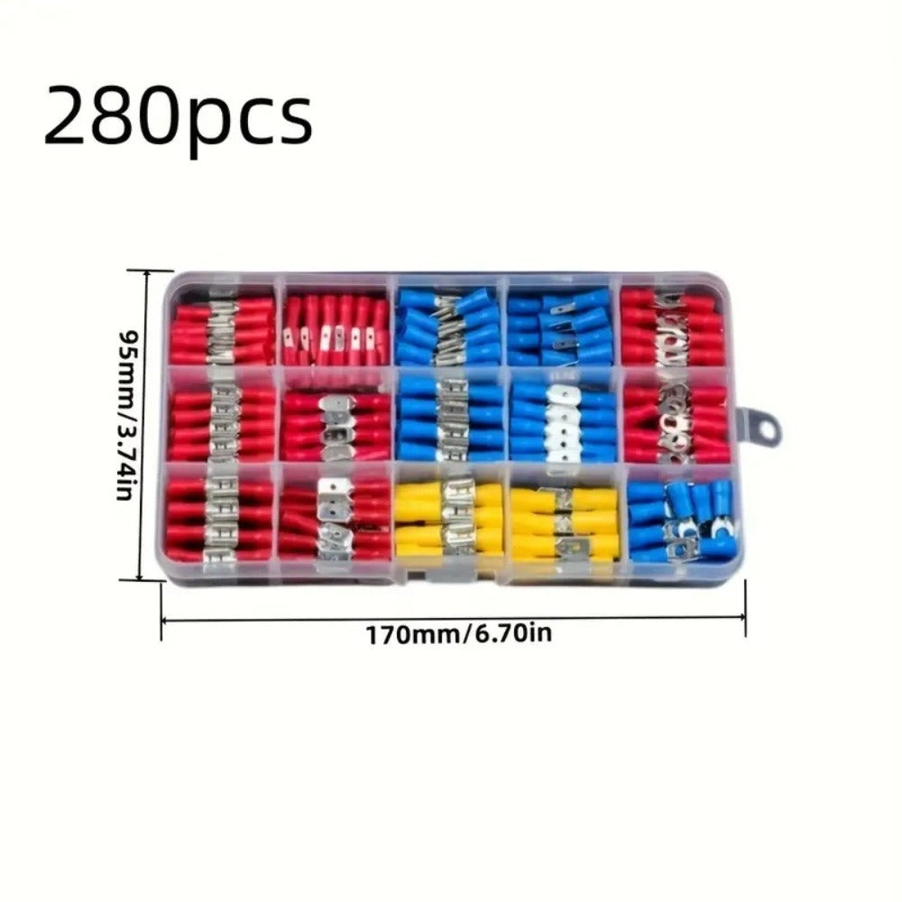 Electrical Crimp Terminals 280pcs Assorted Kit – Insulated Ring Fork Spade & Butt Wire Connectors for Automotive Marine & Home Wiring, Universal Cable Connector Set with Storage Ca - product image 2