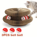 Wear-Resistant Thickened Cardboard Scratcher, Interactive Indoor Cat Toy for All Ages | Cat Scratching Board Foldable Organ Design with Circular Ball Track - product image 2