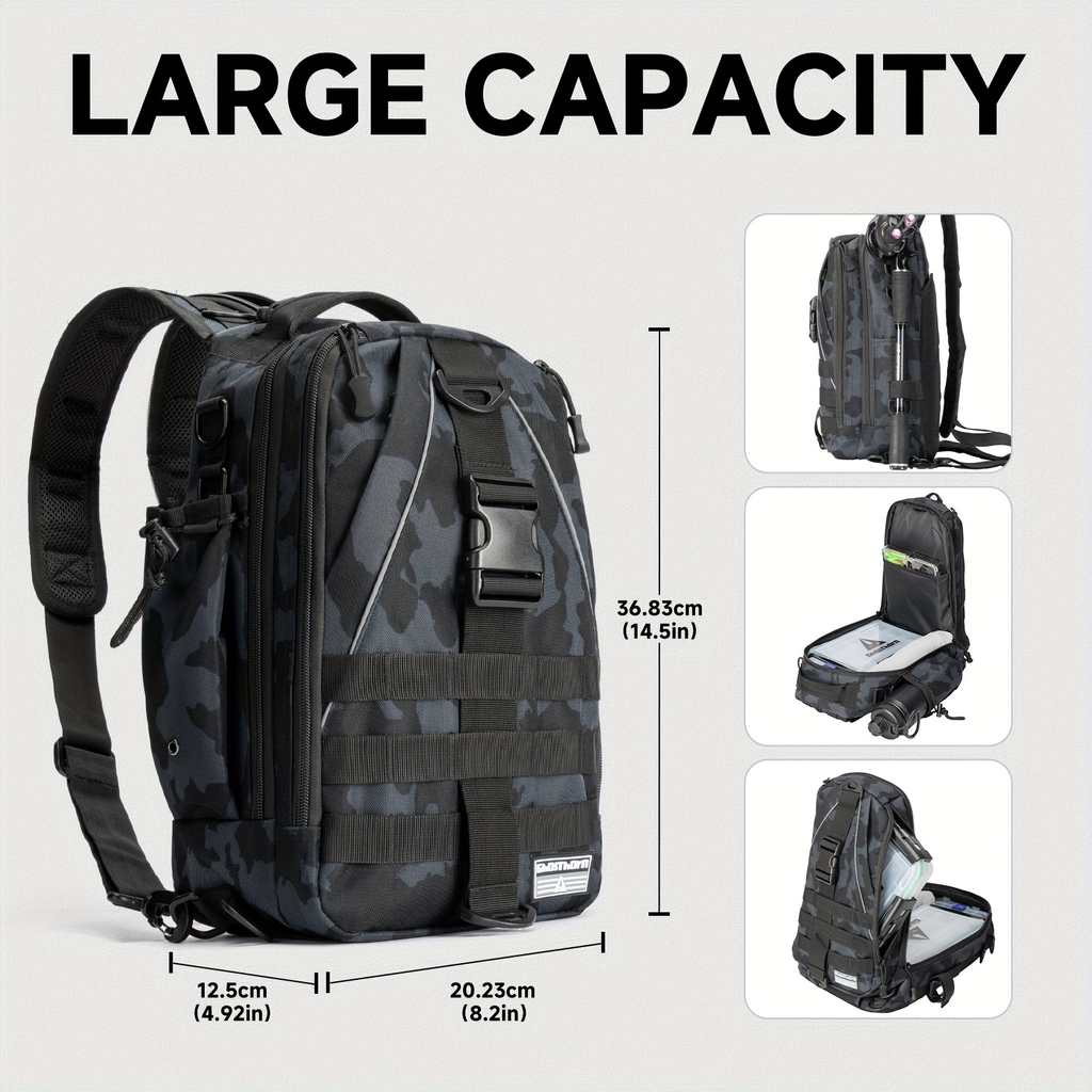 Waterproof Fishing Backpack Tackle Sling Bag | Rod Holder Daypack for Shore, Kayak & Fly Fishing | Men Women Outdoor Gear - product image 8