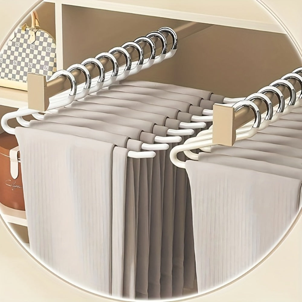 Pants Hangers Metal Open Leg Non-Slip - Heavy Duty Trouser Jeans Hanger for Wardrobe, Space Saving, Black or White, 10/20/30/50pcs - product image 13