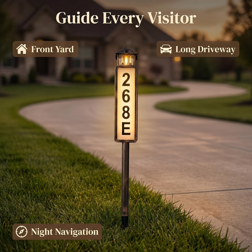 Solar Luminous House Number Sign, 3 Modes LED Lighted Address Board, Clear Visibility at Night, Suitable for Courtyards, Residences, and Apartments, Easy - product image 14