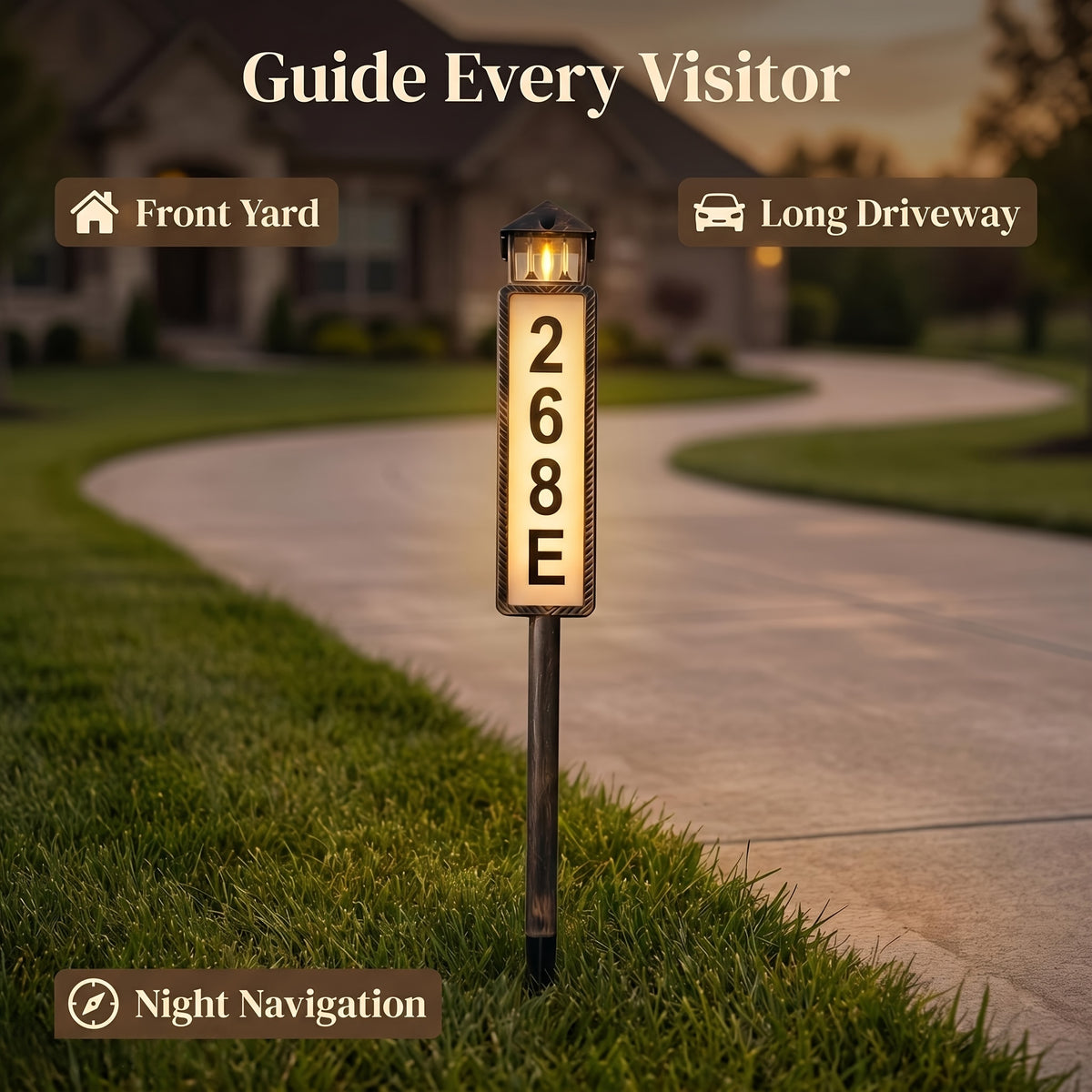 Solar Luminous House Number Sign, 3 Modes LED Lighted Address Board, Clear Visibility at Night, Suitable for Courtyards, Residences, and Apartments, Easy - product image 14