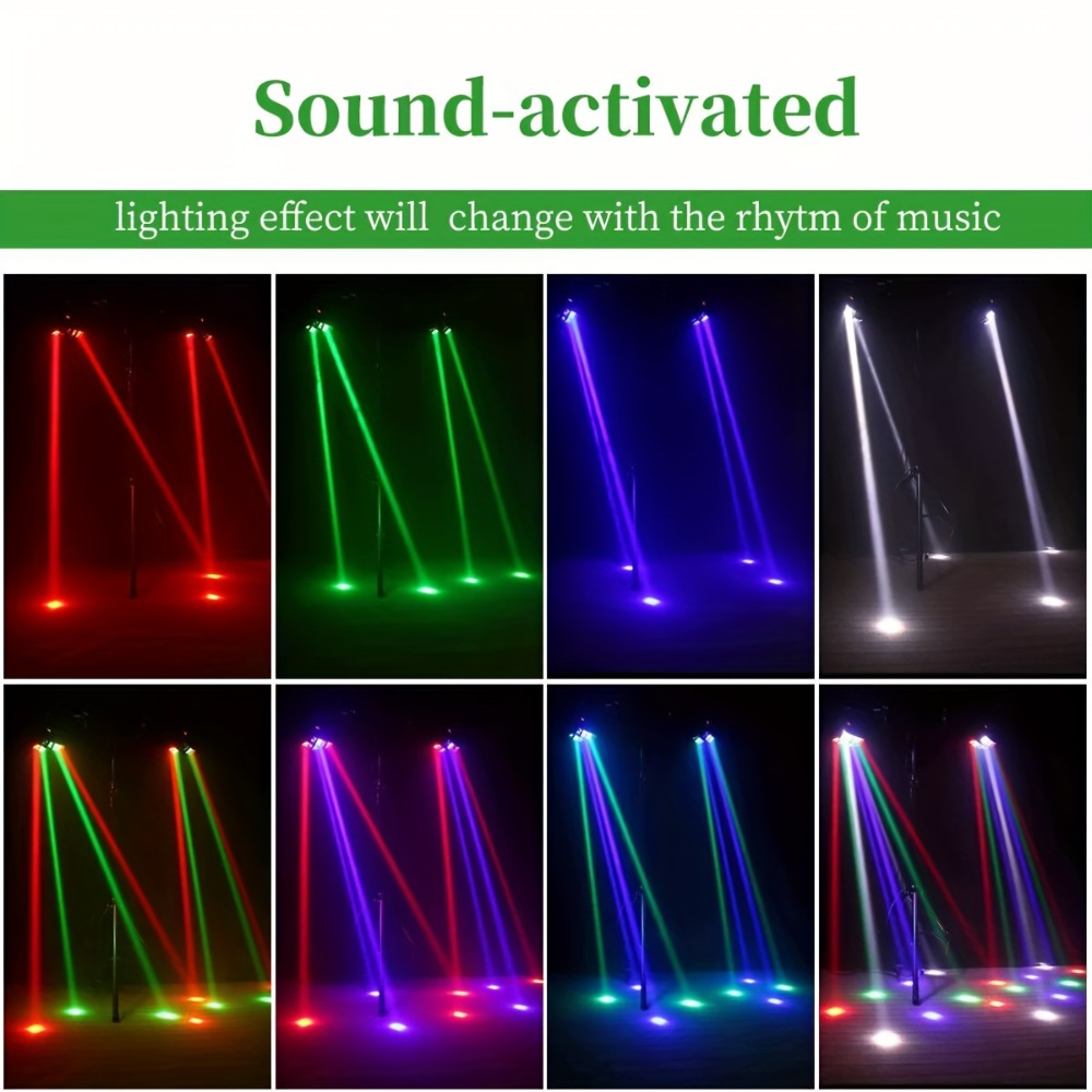 LED Spider Moving Head Stage Light 8x3W DJ Disco Party Light Sound Activated DMX-512 Control Beam Shaking Head Spider Lamp for Club Bar Wedding Carnival Festival Live Show - product image 11