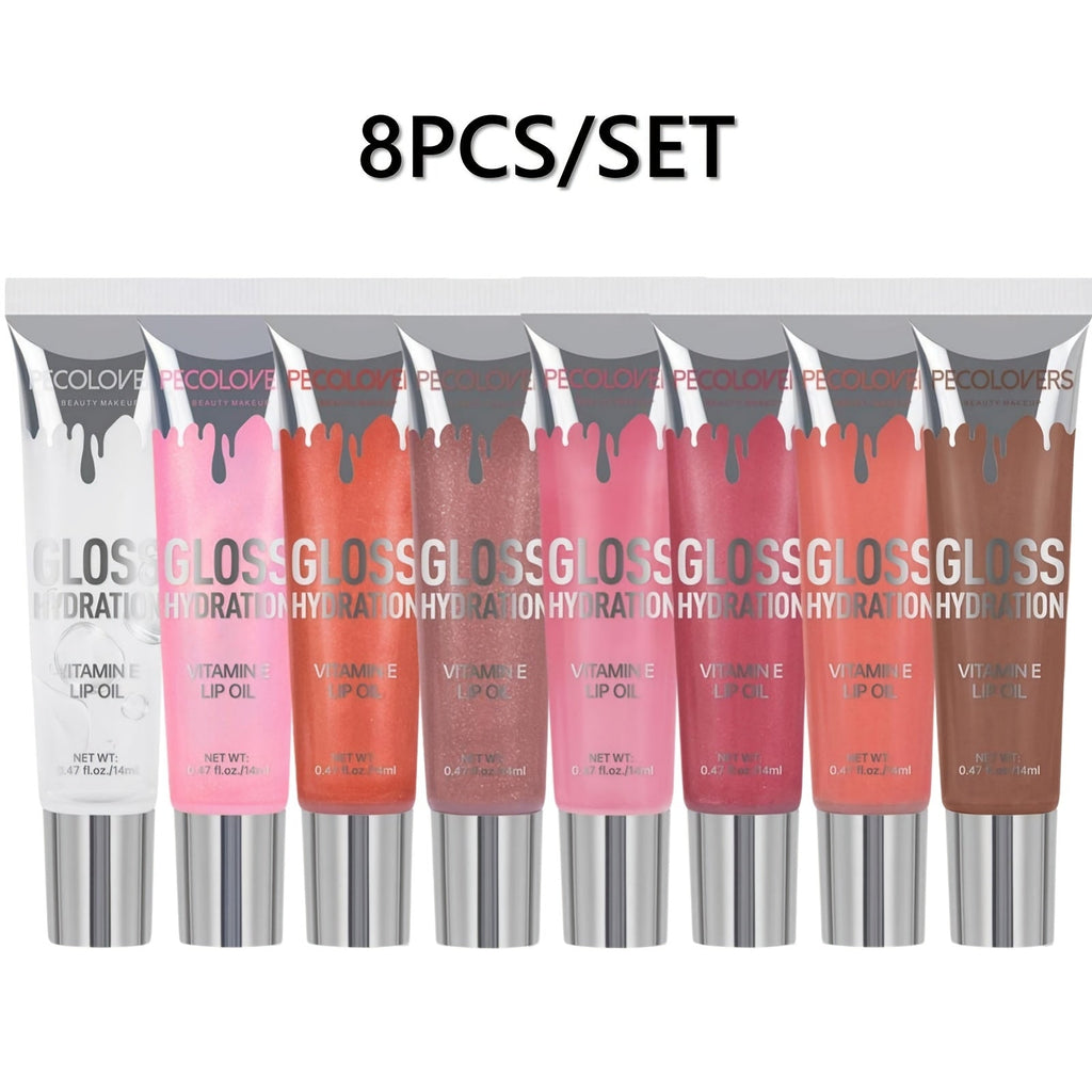 Pearlescent Glitter Lip Gloss Set 8 Pieces with Moisturizing Lip Oil Formula — High Shine Long-Lasting Non-Sticky Multi-Shade Collection for Women Everyday Wear & Glam Looks Gift - product image 9