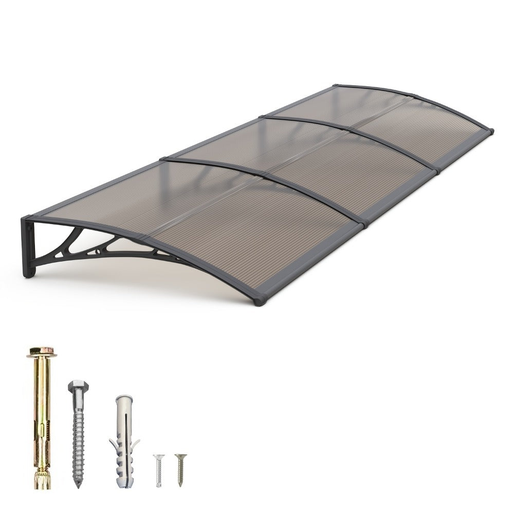 Window Awning Door Canopy Polycarbonate Overhang – UPF 50+ UV & Rain Protection, Leak-Proof Hollow Sheet, Weather-Resistant Outdoor Patio Awning for Doorways, Windows, Storefronts  - product image 23