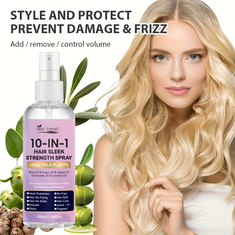 Leave-In Conditioner Spray 10-in-1 No-Rinse 100ml — Fragrance-Free Anti-Frizz Detangling Heat Protection, Plant-Based Formula for Dry Damaged & Color-Treated Hair, All Hair Types,  - product image 8