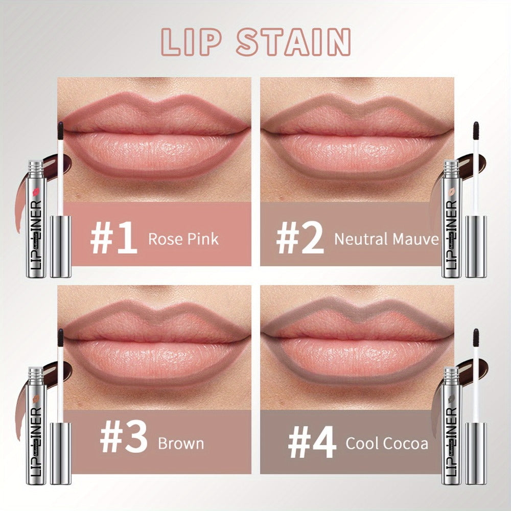 Lip Stain Pen Set 4 Colors 2-in-1 Lip Liner & Lip Tattoo — Waterproof Smudge-Proof Transfer-Resistant Matte Finish, Natural Acid Formula Long-Lasting All-Day Wear Lip Color for All - product image 9