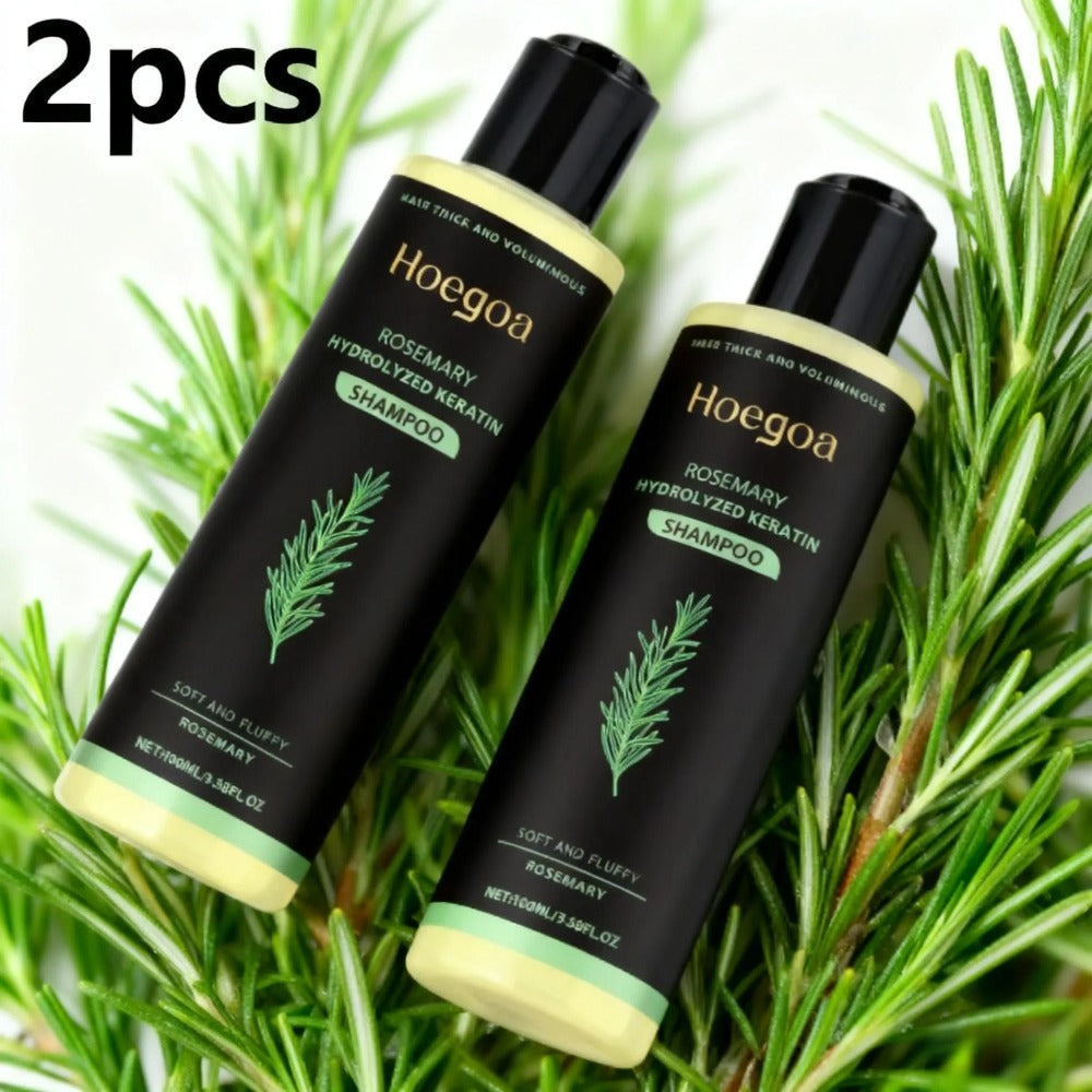Rosemary Vitamin C Keratin Shampoo Set 3 Bottles — Deep Cleanse Moisturize & Strengthen Hair, Scalp Stimulating Antioxidant Formula, Smooth Shiny Frizz-Free Results, Holiday Hair C - product image