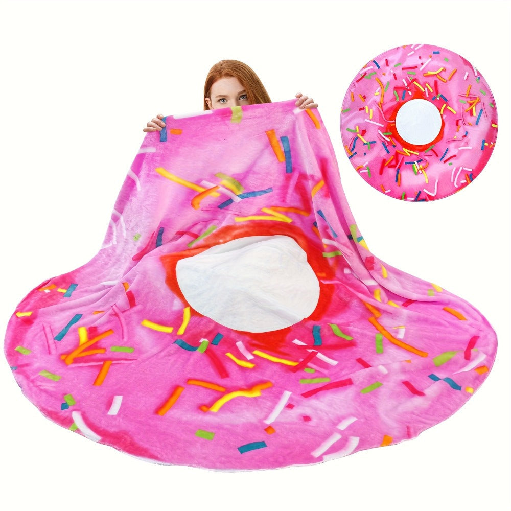 Food Print Flannel Throw Blanket - Funny Pizza Donut Pancakes Digital Print 250GSM Soft Cozy Lightweight All-Season Foodie Throw for Couch Sofa Bed Office Camping Travel - product image 9