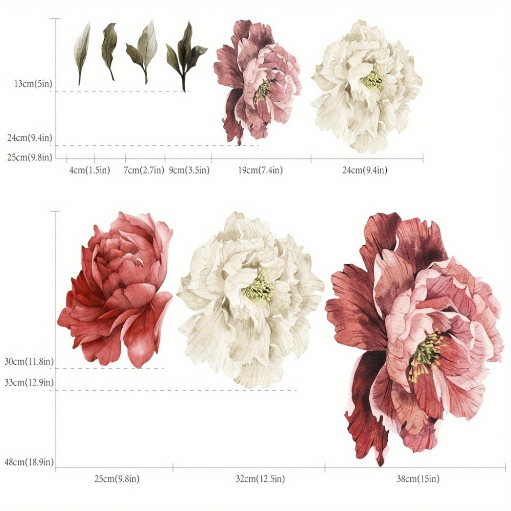 Peony Flower Window Glass Sticker – Anti-Collision Waterproof Decorative Glass Film, European Floral Wall & Window Decal for Home Decor, 17.7 x 47.2 Inches (2 Styles) - product image 10