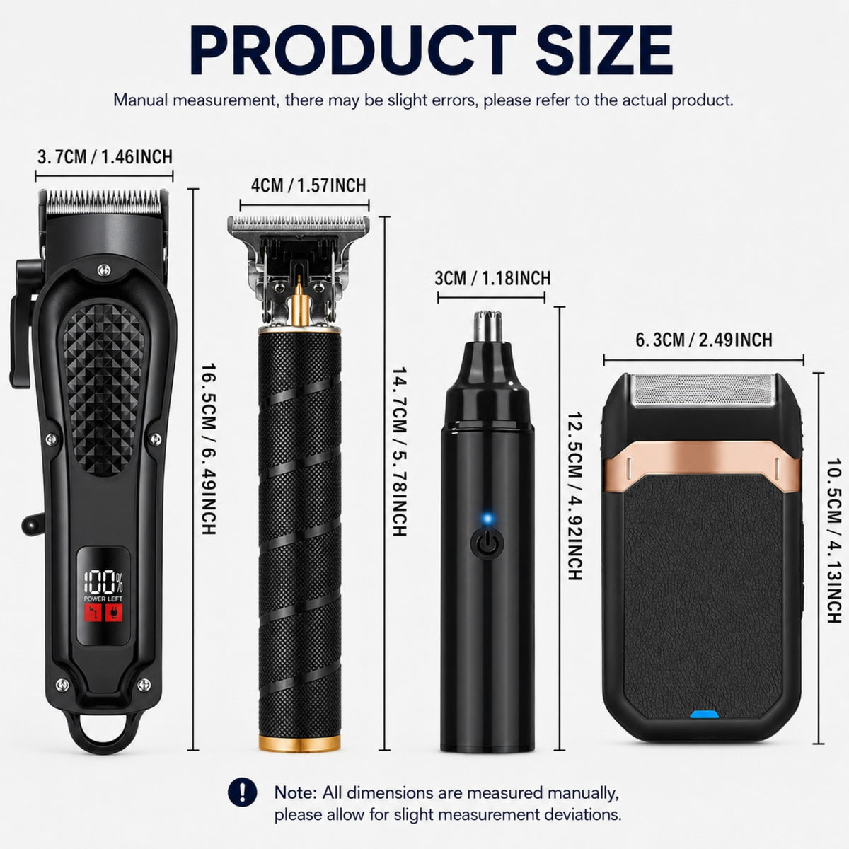 Rechargeable Electric Grooming Kit, Equipped with An LCD Battery Display, This Set Is An Essential Companion for Use At Home, While Traveling, or In The Car-making It The Perfect Gift for Husbands