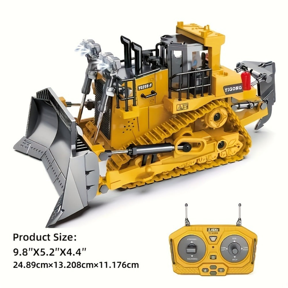 RC Bulldozer 9-Channel 2.4GHz Remote Control | Indoor Outdoor RC Construction Toy, Birthday & Christmas Gift for Boys Ages 6+ | Multifunctional Engineering - product image 2