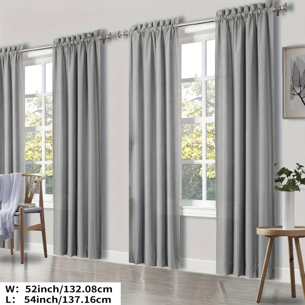 Blackout Curtains 4 Panels Thermal Insulated Room Darkening Drapes – Rod Pocket, Energy Saving, Solid Color for Bedroom & Living Room, 7 Colors & Multiple Sizes - product image 49